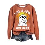 Your Orders Lightning Deals Cheap Items Halloween Sweatshirt Costumes for Women Uk Halloween Theme Month Pullover Tops Fashion Graphic Print Long Sleeve Blouse