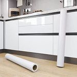 Shiny White Wallpaper peel and Stick Wallpaper Removable Wallpaper 45X500cm Peel and Stick Contact Paper Vinyl Film Decor Kitchen Countertops Cabinets Removable Waterproof Furniture Sticker