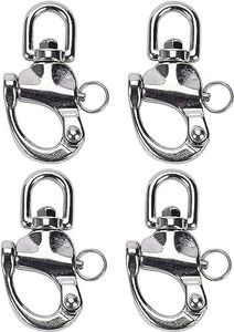 HYDDNice 4 Pack of Swivel Eye Snap Shackle Quick Release Bail Rigging Sailing Boat Marine 304 Stainless Steel for Sailboat Spinnaker Halyard