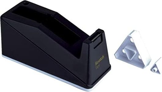 Scotch Desk Tape Dispenser - 1 C10 Scotch Weighted Dispenser Holding Tape up to 25 mm Wide and 66 m Long - Refillable Sticky Tape Dispenser for Home and Office - Black