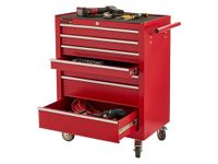 The Workplace Depot Rolling Tool Box – Heavy-Duty Steel, 7 Lockable Drawers, Rust-Resistant Red – Mobile Storage Cabinet for Workshops & Garages