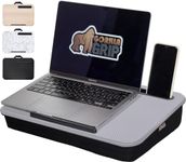 Gorilla Grip Laptop Lap Desk with Phone Holder, Pillow Cushion Desks Fit Laptops up to 15.6", Tray Ledge Keep Computers in Place, Portable Travel Workstation Essentials for Home, Dorm Room, Gray