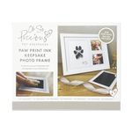 Paw Print Ink Keepsake Photo Frame Kit | Pet Memorial Easy Home Use | Family Friendly | Pet Safe Non-Toxic Ink | Wall Hanging & Stand