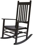 Shine Company Vermont Porch Rocker, High Back Wood Rocking Chair, Black