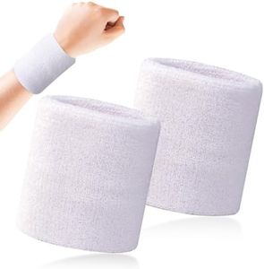 Quelcc 2 Pièces Bracelet Eponge Poignet, Bandeau Poignet, Sport Bandeau de Poignet en Coton Doux, pour Gym Tennis Course Basket Ball