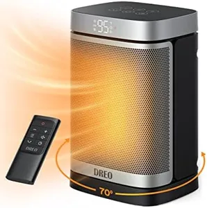 Dreo Space Heater, 1500W Portable Electric Heaters for Indoor Use, PTC Ceramic Heater for Office with Remote, Thermostat, 70°Oscillation, 12H Timer, 5 Modes, Safe Quiet Room Heater for Bedroom