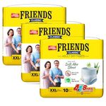 Friends Classic Adult Diaper XXL Size Pants | 30 Count (Double Extra Large) | Waist 34-65 inch | Aloe Vera | Unisex | Quick & Even Absorption | Long Protection hours | Brief-Like Fit | Odour Lock | Leakproof | Elastic Waist & Anti-Bacterial Absorbent Core