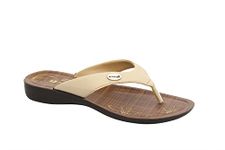 AEROWALK Stylish Fashion Slipper for Women | Comfortable| Lightweight | Anti Skid | Casual Office Footwear (GE15_BEIGE_36)