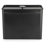 Salter BW12458EU7 Kuro Bread Bin With Lid – Carbon Steel Large Bread Box, 33 x 18 x 23cm, Long Lasting Freshness, Space Saving Kitchen Storage For Bread, Bagels, Pastries, Black Powder-Coated Finish