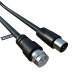 rhinocables Coaxial Aerial to F Type M-Male cable Premium TV Satellite Coax Connection RF Fly Lead F Plug to RG59 75 Ohm Antenna Cord for Sky, Sat, Freesat, Virgin, BT, DVD, Freeview (Black, 1.5m)