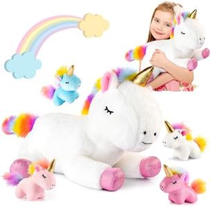 Adeokay Unicorn Cuddly Toy Gift Girls 3-12 Years, Unicorn Toy from 3-8 Years Girls Gifts 3-8 Years Toy 1-12 Years Gift 3-9 Years Girls Unicorn Gifts