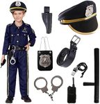Police Cosplay Costume for Kids with Accessories, Police Cosplay Costume Set for Boys Girls Halloween Party