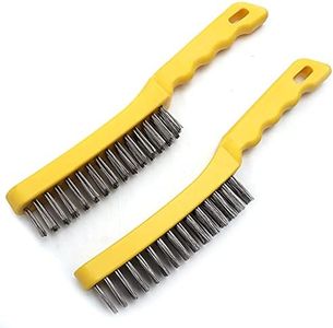 Wire Scratch Brush 2 Set, Heavy Duty Stainless Steel 11 Inch with Plastic Handle Descaling Welding Dust Bending Hand Tool, Teel Brush Rust Remover for Metal by MAXMAN