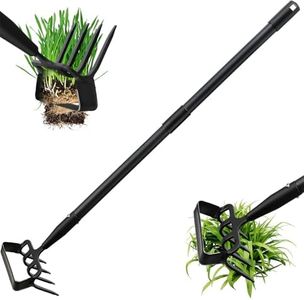 Garden Hoe for Weeding, 73 inch Long Handle Stirrup Hoe Garden Tool Heavy Duty Manual Weeders Scuffle Cultivator Hoe for Digging, Loosening Soil