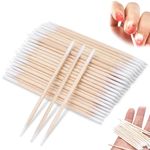 210 Count Cotton Pointed Double Swab, 7CM Cotton Swab Wooden stick, Used for Eyebrow Tattoo, Beauty, Makeup, Colored Nail Stitching, Special for Removing Dirt