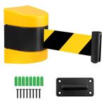 Retractable Barrier, 10m Magnetic Barrier Tape, Black and Yellow Cordon, Crowd Control Safety Barrier, Cordon Barrier for School, Airports, Hotel, Playground