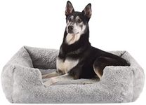 Best Friends by Sheri Soothe & Snooze Lounge Lux Memory Foam Rectangular Dog Bed, Washable, Grey, Large 36" x 27"