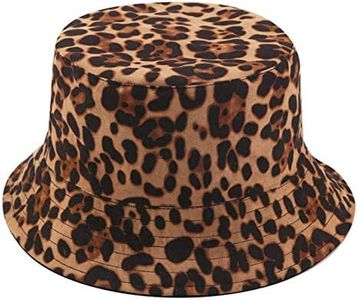 Joylife Animal Print Bucket Hat Novelty Pattern Sun Hats Reversible Packable Fishing Cap for Women, Men, Brown