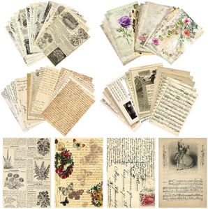 DKDDSSS 120 Feuilles Vintage Scrapbooking Papier de Fond Décoratif, Papier de Décoratif Rétro pour Artisanat Journal DIY Album Photo Décoration, 140x200 mm