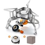 Odoland 3500W Windproof Camping Gas Stove Portable Collapsible Outdoor Camping Stove with Piezo Ignition Backpacking Stove for Outdoor Cooking Hiking Picnic and Camping Grey