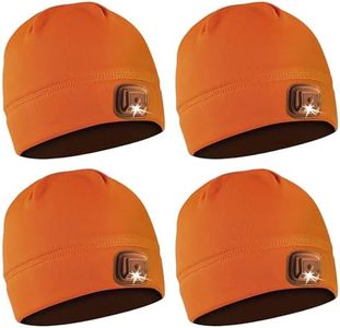 POWERCAP LED Hat Light 150 Lumens Rechargeable Fleece Beanie with Bright Built-in Headlamp Waterproof LED Warm One Size Cap