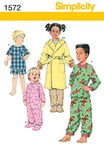 Simplicity Creative Patterns 1572 Toddlers' and Child's Sleepwear and Robe, AA (1/2-1-2)