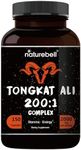 Tongkat Ali 200:1 (Longjack) Extract for Men, 2000mg Per Serving, 150 Capsules, Indonesia Origin, Eurycoma Longifolia | with Panax Ginseng for Energy, Stamina, & Male Health Support