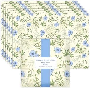 SCENTORINI Shelf Liners for Kitchen Cabinets Non-Adhesive, Fresh Linen Scented Drawer Liners, 14.3 x 19.6 Inch 6 Sheets, for Dresser Bedroom Shelf Closet