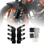 OBEROI'S TRADERS Bike ABS Shocker Protectors | Fork Cover Protector | Front Fender Slider Crash Guard Universal for All Bikes (Black)