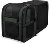 Apollo Walker Pet Carrier Backpack for Large/Small Cats and Dogs, Puppies, Safety Features and Cushion Back Support for Travel, Hiking, Outdoor Use (Black-Expandable)