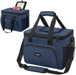 OPUX Soft Cooler Bag, Insulated Collapsible Lunch Cooler Tote for Men Work Camping Beach Travel, Portable Soft Sided Leakproof Waterproof Large Lunch Bag Box with Shoulder Strap 40 Cans, Heather Navy