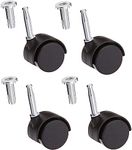 Just Accessories Twin Nylon Wheel Castors Casters, Socket Grip Neck Stem Fix, 40mm, Load Bearing 25Kg - Pack of 4