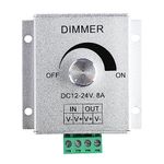 SUPERNIGHT Aluminium Case DC12V 8A Single Channel Knob Dimmer Controller For LED strip Bulb Lamp Light 5050 3528 5630 single color LED Strip