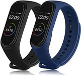 Sounce Black and Blue Adjustable Strap Combo for Xiaomi Mi Band 3/ Mi Band 4