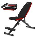 WELCARE MU1040 Multi Adjustable Weight Bench for Home Gym - Foldable Workout Bench Press with Heavy Duty Steel, Folding Sit up Flat Incline Decline Strength Training Bench for Full Body Exercise