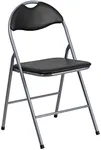 Flash Furniture 4 Pack Hercules Series Black Vinyl Metal Folding Chair with Carrying Handle