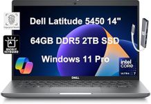 Dell Latitude 5450 5000 AI Business Laptop (14" FHD, Intel 12-Core Ultra 7 155U, 64GB DDR5, 2TB SSD, Backlit, 1080p IR/RGB Webcam, Fingerprint, IST Hub, Ethernet, Wi-Fi 6E, Win 11 Pro w/AI Copilot