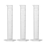 uxcell Plastic Graduated Cylinder, 50ml Measuring Cylinder, Science Test Tube Beakers, Single Metric Scale, Clear Hex Base Flask for Lab Home 3pcs