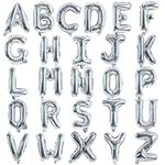 TONIFUL 52 Pieces 16 Inch Silver Letter A-Z Balloons,Custom Phrase Mylar Foil Alphabet Letter DIY Personalized Phrase Banner for Birthday Anniversary Celebration Graduation Party Supplies Decoration