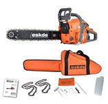 eSkde CS62-S7 62cc 3.4HP Petrol Chainsaw with 20" Bar, 2 Chains & Convenient Bag/Cover for Protection During Storage. for Tree Felling/Logging.