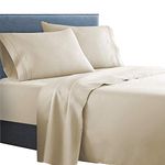 Clara Clark ® Supreme 1500 Collection 4pc Bed Sheet Set - Queen Size, Beige Cream
