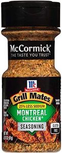 McCormick Grill Mates 25% Less Sodium Montreal Chicken Seasoning, 2.87 oz