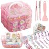 FunBlast Washi Tape Set - 100 Pcs Designer Decorative Masking Tapes with 20 Pcs Kawaii Stickers, Tweezer, Pen and Spatula in 3 Layer Box, Tapes for DIY Art & Crafts, Wrapping (B)