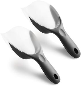 Spring Chef Gray Magnetic Ice Scoop for Freezer, BPA-Free Plastic Scoop with Soft Grip Handle - Dishwasher Safe Food Scooper - Kitchen Scooper for Ice Machine, Popcorn, Flour, Dog Food - Set of 2