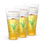Patanjali Saundarya Aloe Vera Gel Kesar Chandan, for Skin Hydration and Nourishment with Natural Aloe Vera Extract 150ml (Pack of 3)