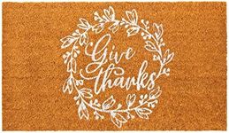 Juvale Thanksgiving Welcome Mat for Front Door,-Outdoor-Fall Rug for Porch, Give Thanks (30 x 17 in)