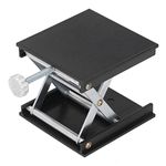 Laboratory Lifting Platform Table Alloy Floor Mounted Table for Level Table Bracket 90X90Mm for Table Lift Tables (Black)