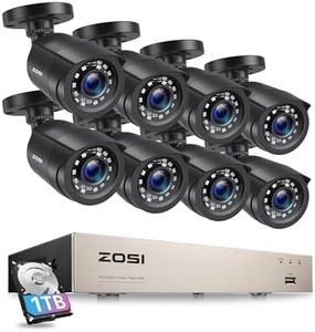 ZOSI 8CH CCTV Camera System, 5MP Lite DVR and 8x 1080p Security Outdoor Cameras, Email Alert, Smart Playback, 100ft Night Vision, 1TB Hard Drive