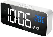 LeCoirrax Upgraded Digital Alarm Clock, Bedside Digital Clock for Kids Teens Adult, Large LED Clock, Snooze, Temperature, 4-Level Brightness, 12/24H, 13 Music USB Rechargeable Clock for Bedroom Office