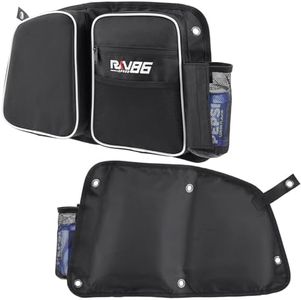 RKV86 Rear Door Bags for RZR, Heavy-Duty 1680D Waterproof, UTV Storage Bags with Knee Pad Cup Holder, for Polaris RZR XP4 1000(14-23), 4 900(15-18), XP4 Turbo(16-19), XP4 Turbo S(19-21) White